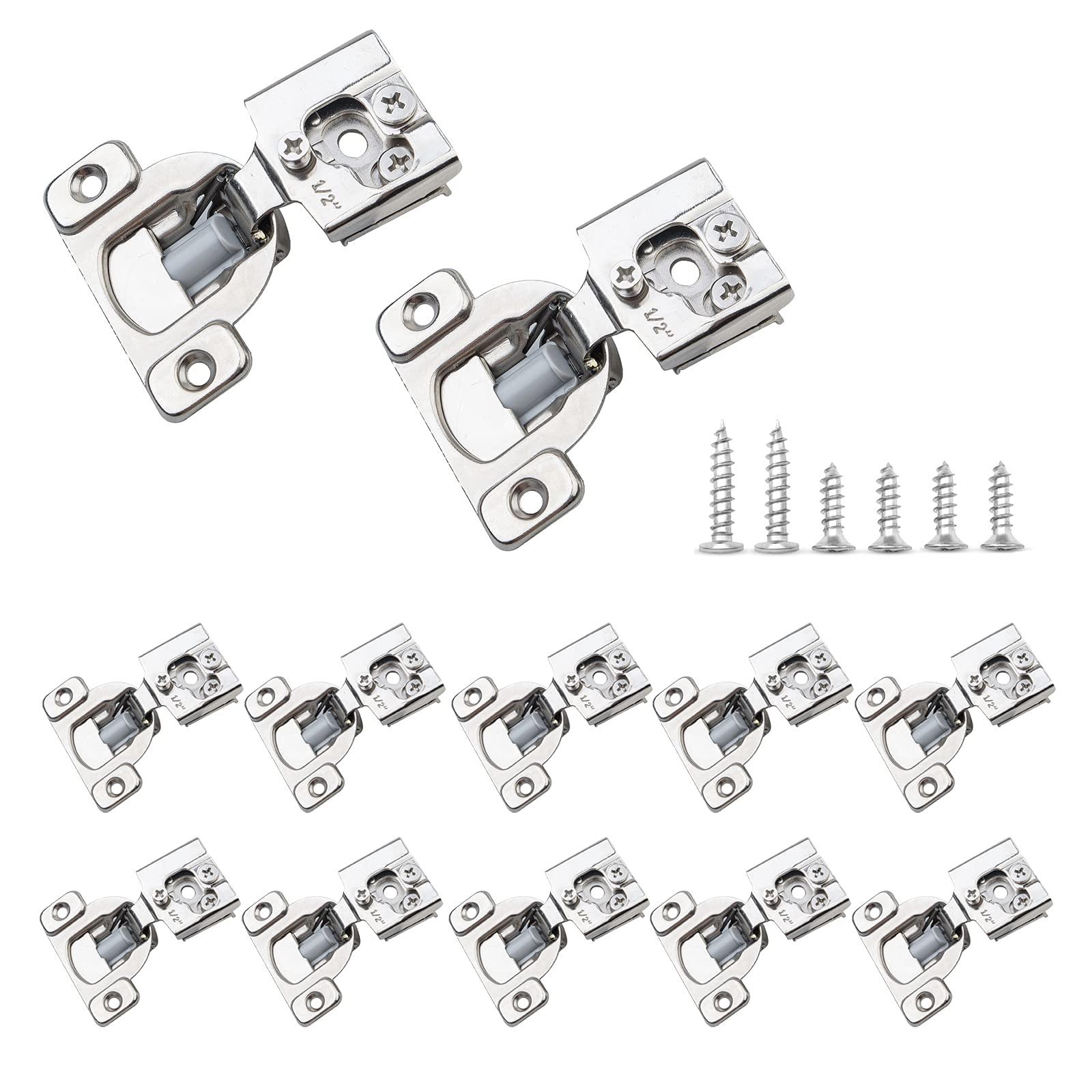 10 pack 1/2" overlay soft close hinge, kitchen