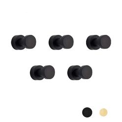 BVL Black Robe Hook Brass Robe Hook Glue Adhesive Bathroom Robe Hook Coat Hook Clothes Hook for Bathroom and Kitchen,5 of Packin