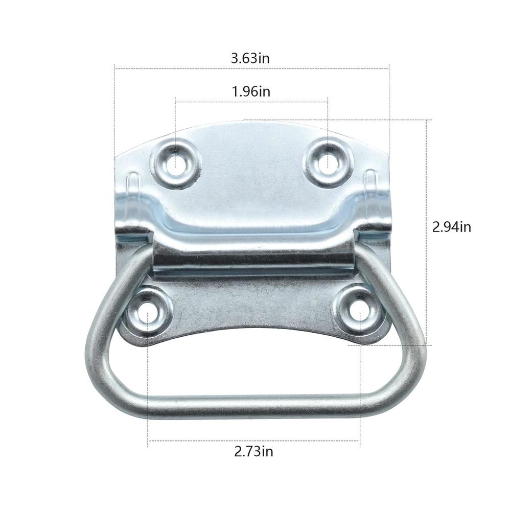 home master hardware 3-1/2 inch pull ring handle toolbox lifting door case chest pull handles zinc plated 8 pack