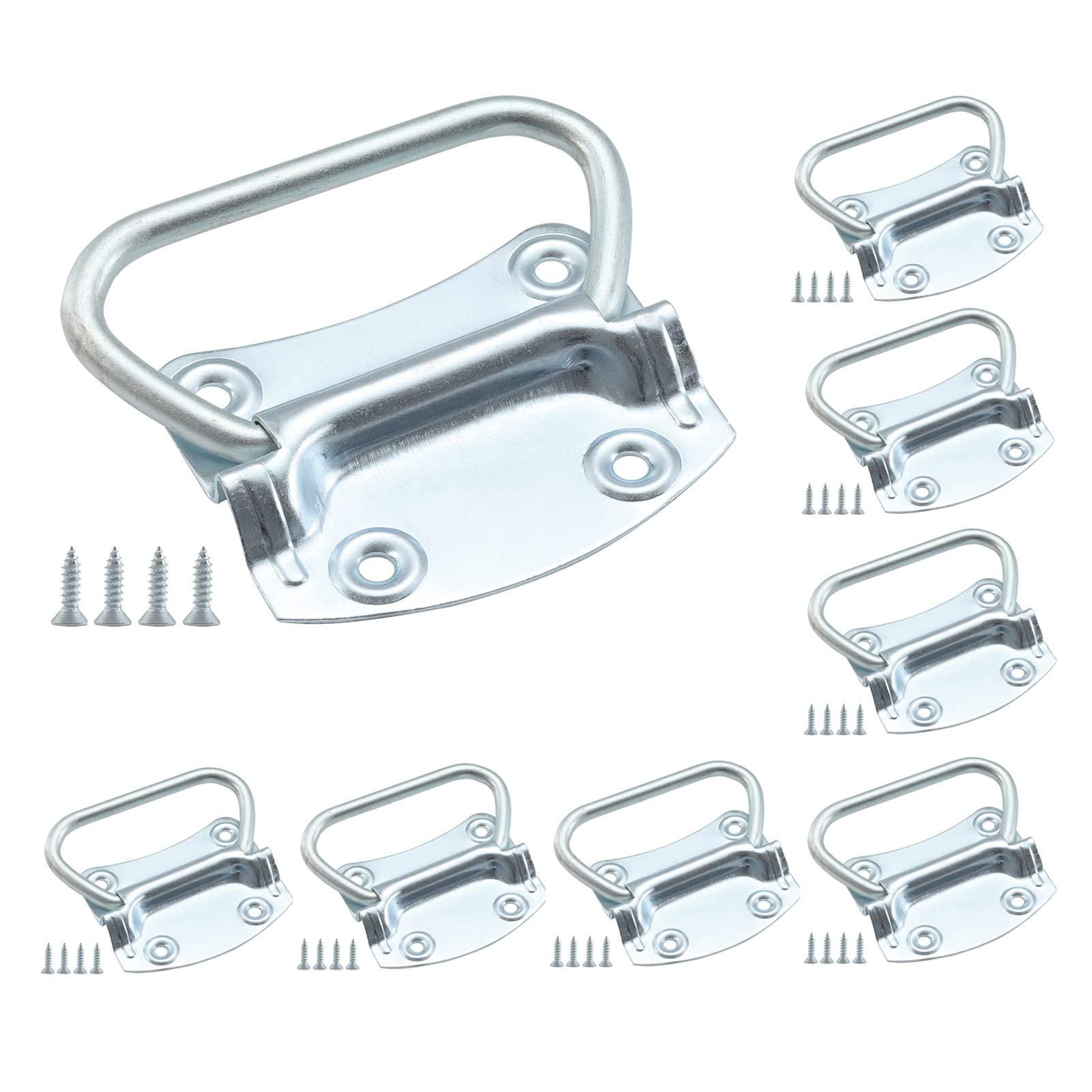 home master hardware 3-1/2 inch pull ring handle toolbox lifting door case chest pull handles zinc plated 8 pack