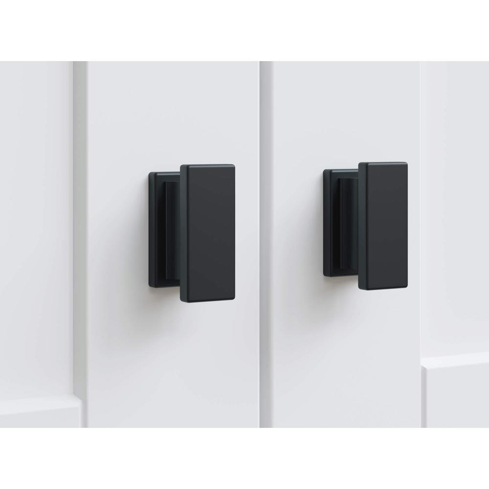 NewAge Products Inc. newage products home cabinet matte black contemporary square knob, cabinet pull handles, 80243, 0.71 in. w x 0.83 in. d x 1.4