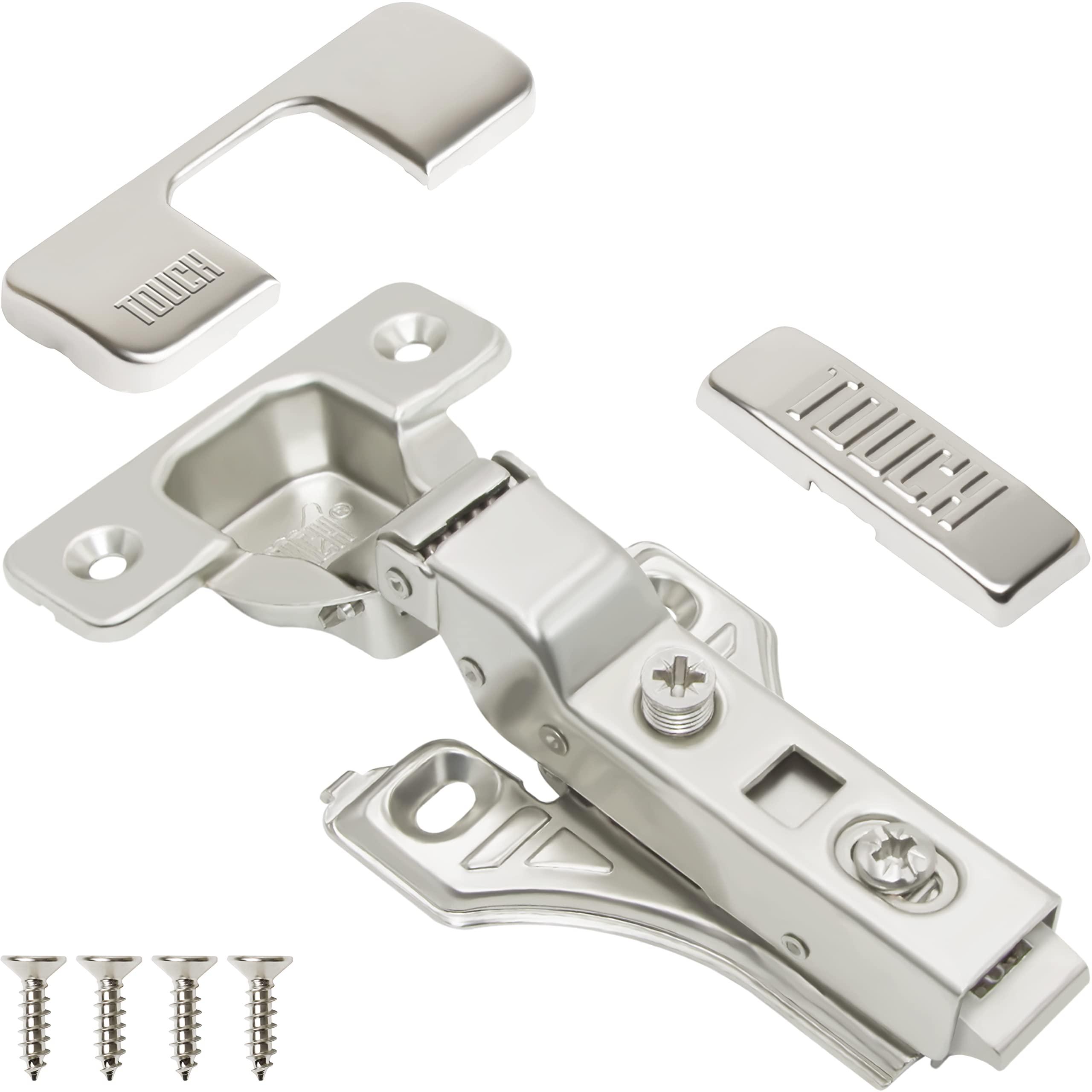 touch cabinet hinges (1 pair, 2 pcs) face frame cupboard door soft close hinges 3/8" inch half overlay concealed european cli