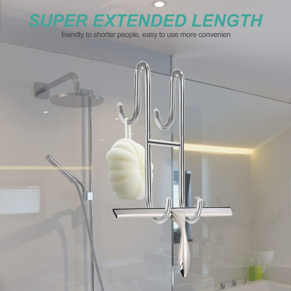 lianquan shower door hooks(7-inch ), extended double sided towel hooks over door hooks for bathroom frameless glass shower do