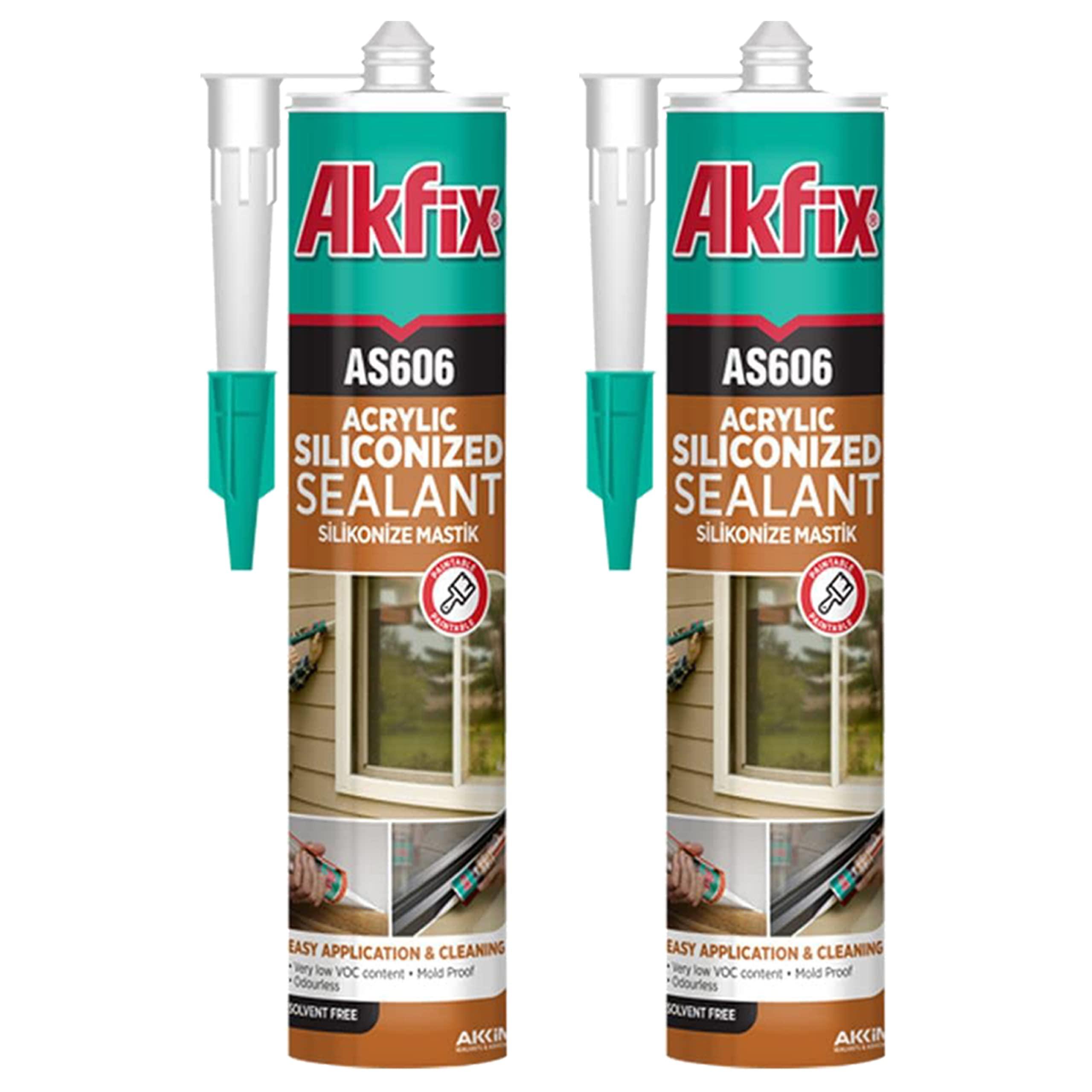 Akfix akfix as606 white acrylic sealant water resistant bathroom