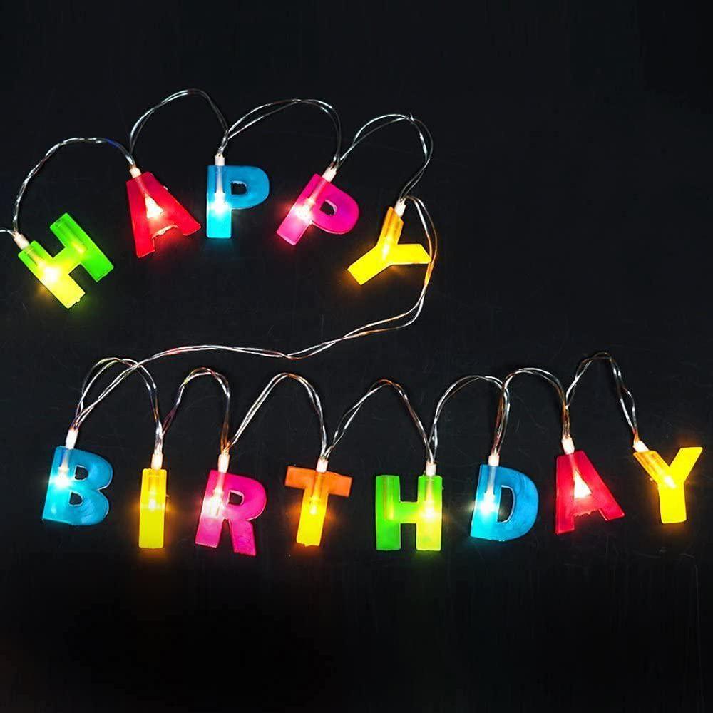 dependable industries inc. essentials light-up led happy birthday string light banner 6.5' long battery operated party fun de