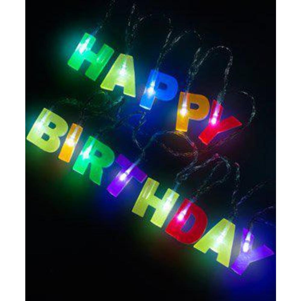 dependable industries inc. essentials light-up led happy birthday string light banner 6.5' long battery operated party fun de