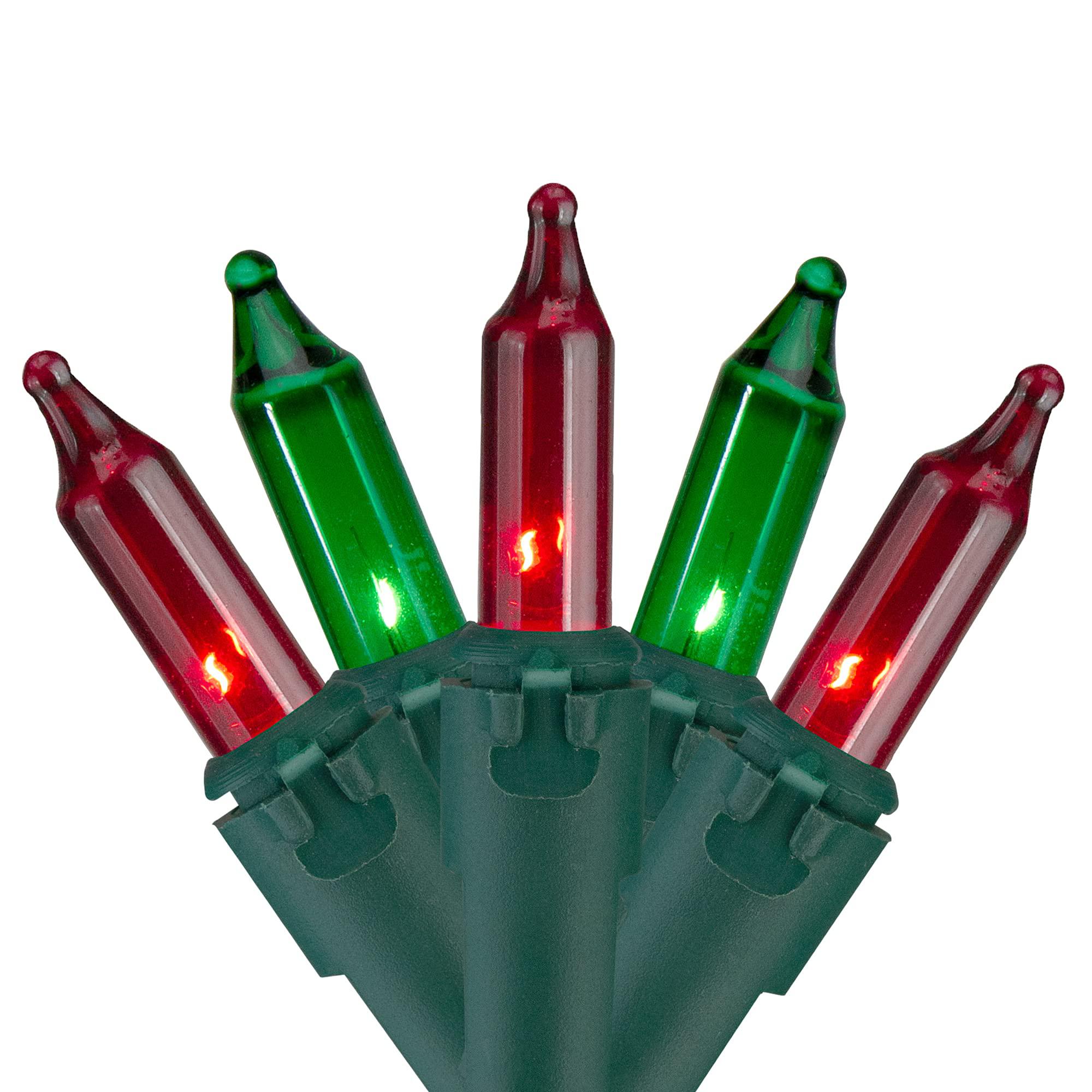 northlight 100 count red and green mini christmas lights - 28.8 ft green wire