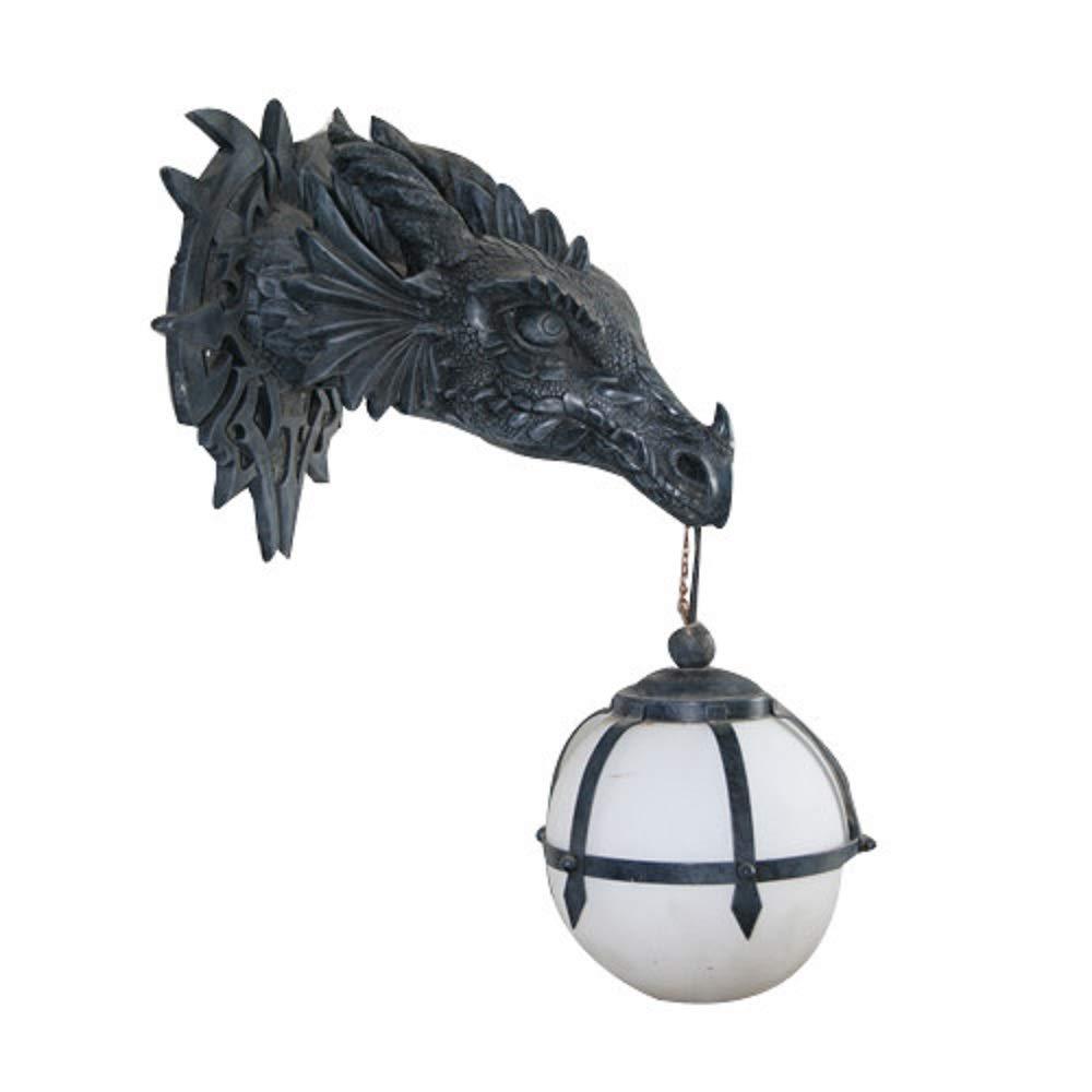 ptc 16 inch resin gargoyle dragon wall hanging lamp/night light