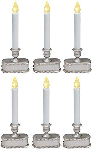 Sylvania christmas led lighted candle, battery-operated, brushed silver, 9-in.