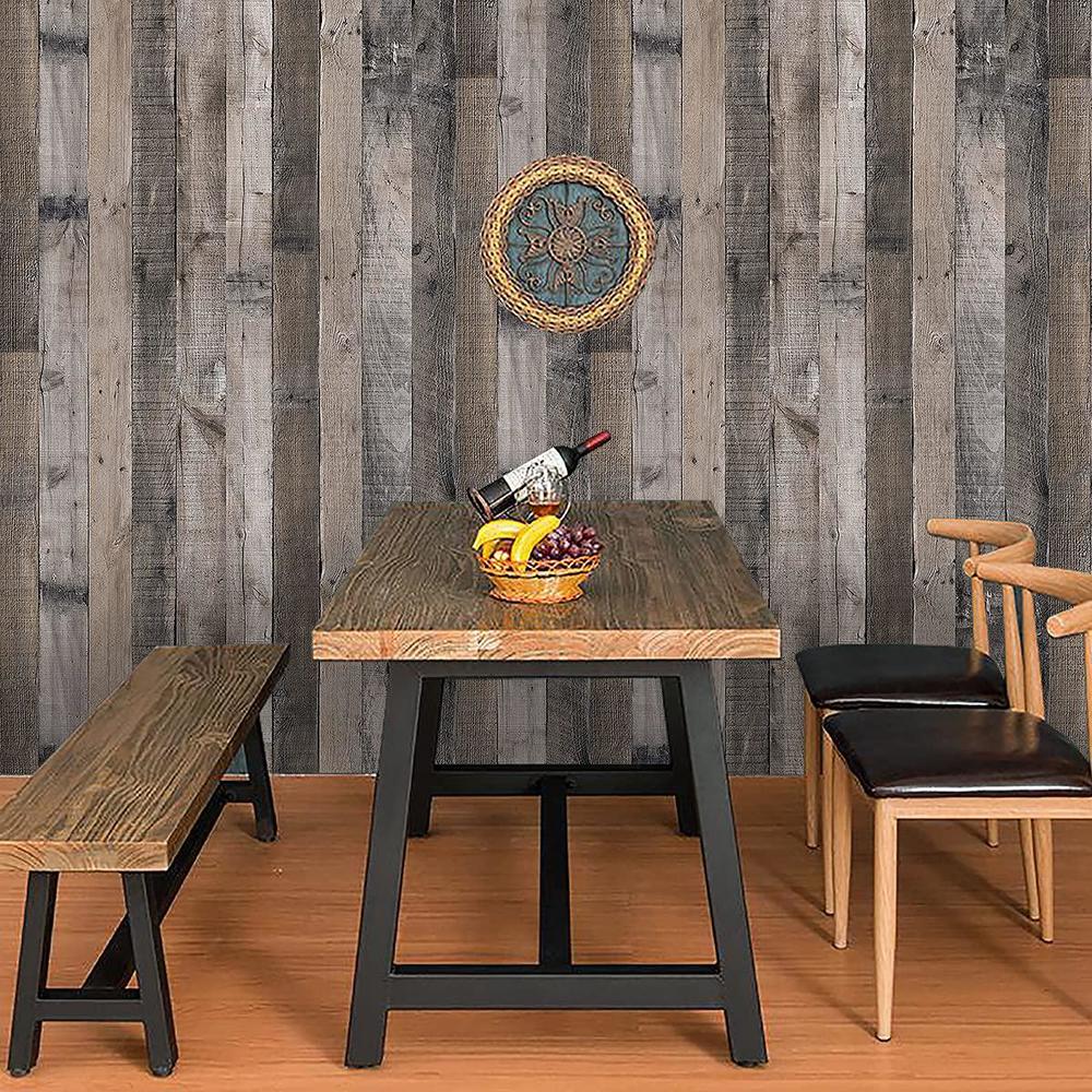 livebor gray wood peel and stick wallpaper wood plank wallpaper 17.7inch x 118.1inch shiplap contact paper faux barnwood wall