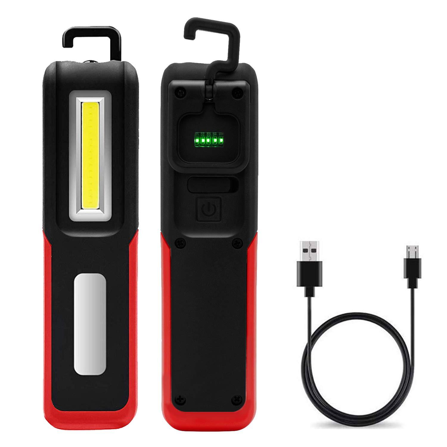 SHINROW cob led magnetic work light with usb rechargeable,portable task inspection trouble lights lamp is small and reliable and supe
