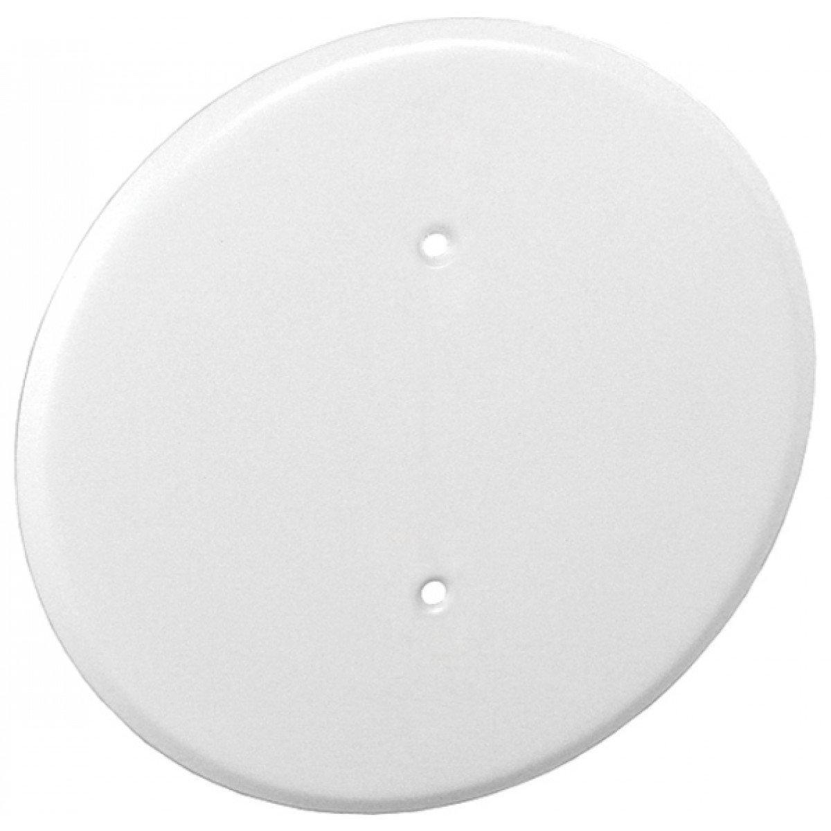 GARVIN 1 pc, 0.0276 thick white powder coated steel 8 in. ceiling blank-up cover, white, for raised ring or 3-1/2 in. round/octagon 