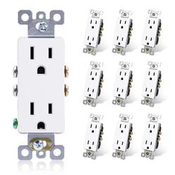 ELEGRP Decorator Receptacle, 15A 125V Standard Electrical Wall Outlet, 2 Pole 3 Wire, Non- Tamper Resistant, NEMA 5-15R, Self-Gr