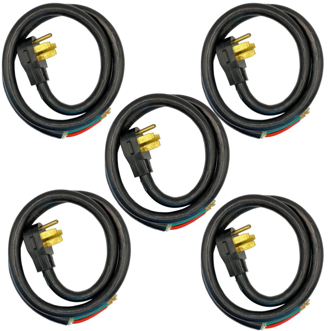 nu-cord installers multipack 30 amp 4 wire ring dryer cord 5-foot(srdt) pack of 5 - black
