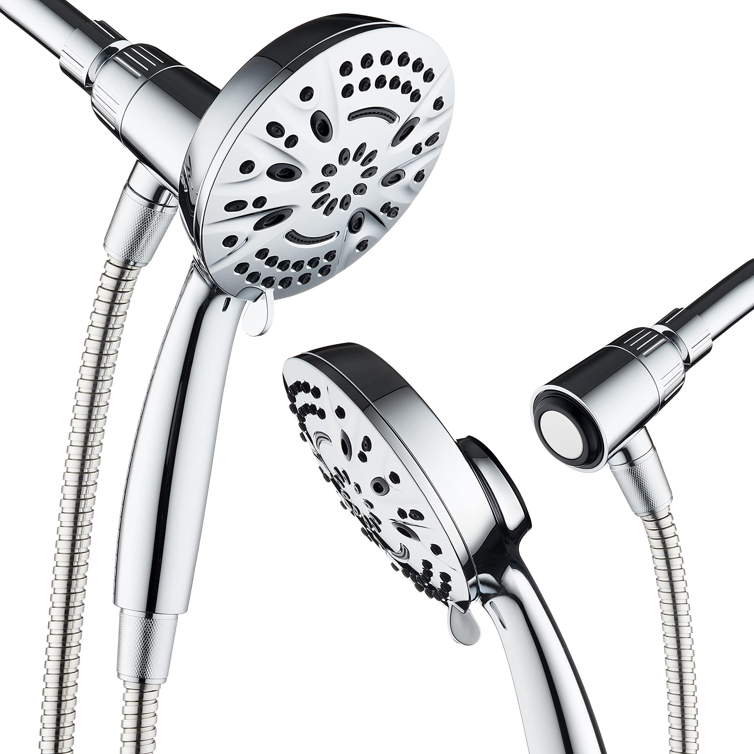 aquadance new magnetic guidance docking system - high-pressure 8-setting handheld shower head with giant 5 inch face, magneti