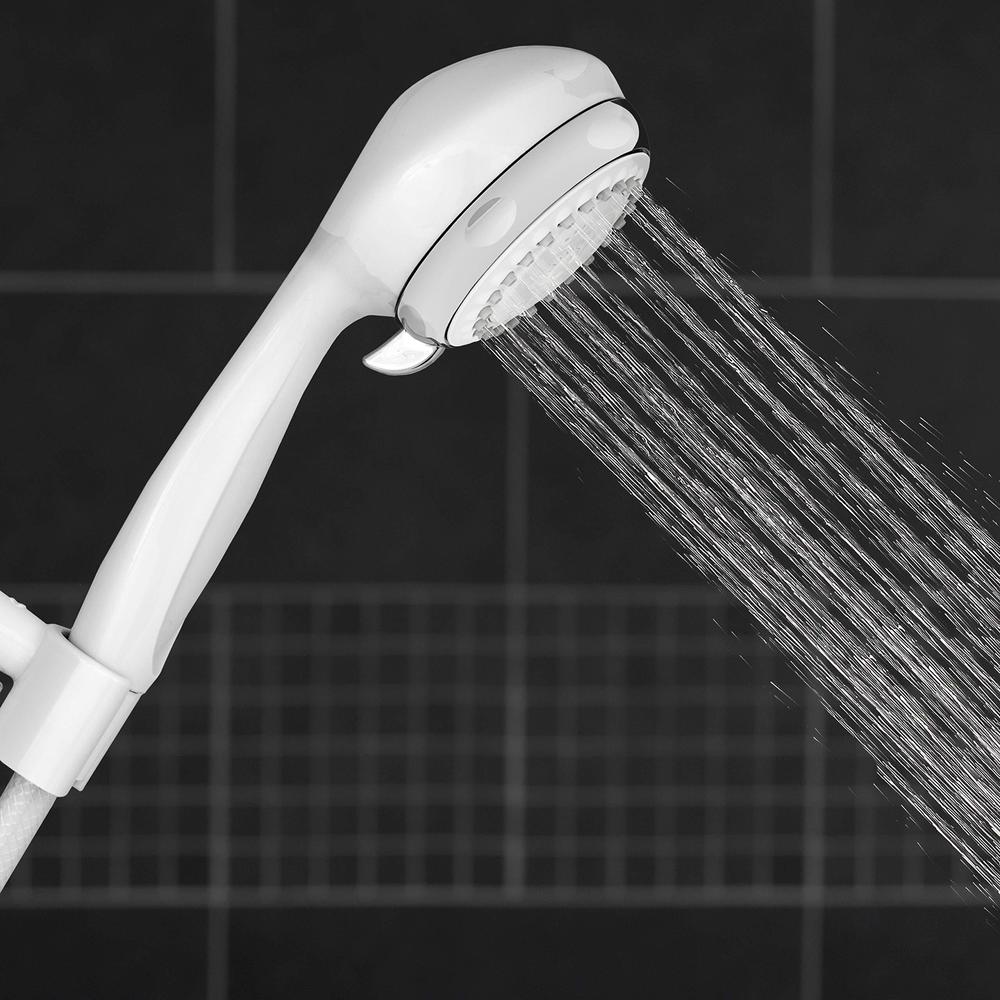 waterpik handheld shower head with hose 1.8 gpm powerspray, white, nvl-651e