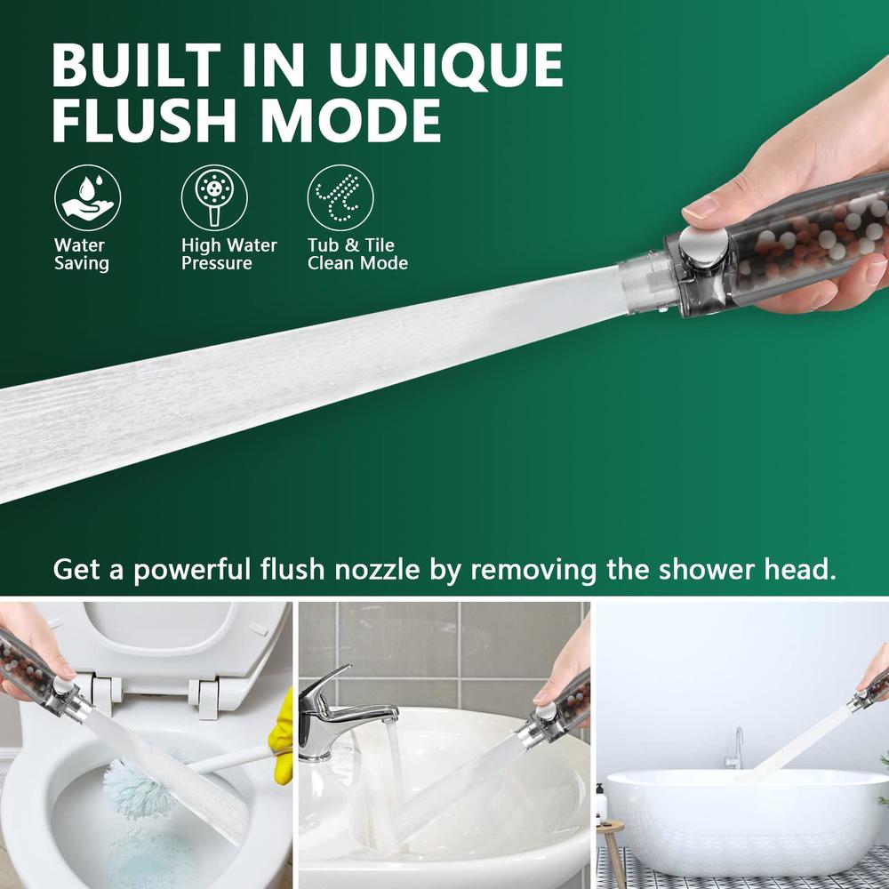 lhdzga filtered shower head,11 functions high pressure shower head with handheld,detachable filtered showerhead for hard wate