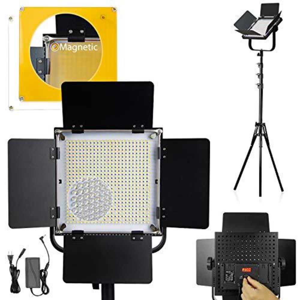 ls limo studio limostudio advanced 576 led video light photography lighting kit, dimmable bi-color led light panel with led d