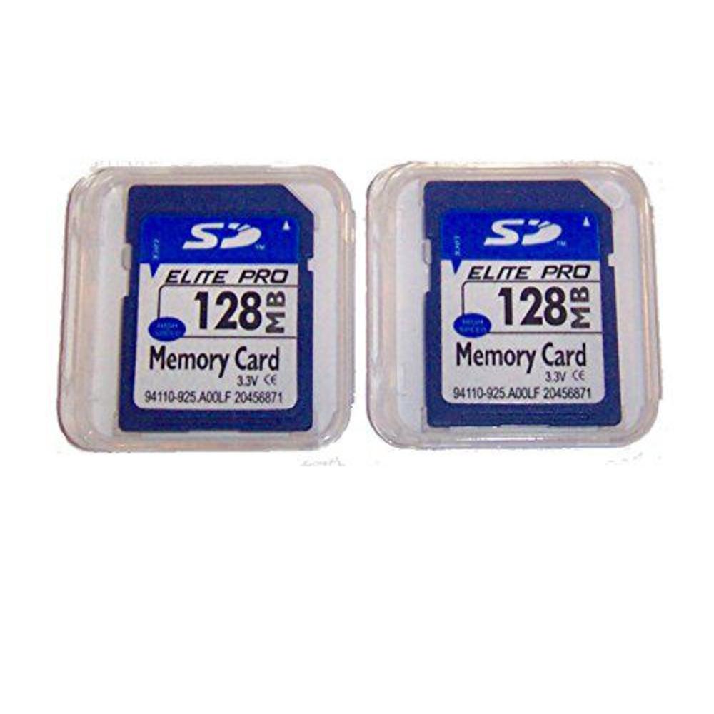 PNY elite memory 2 pack 128mb memory cards compatible with 128 mb sd cards, 2 pack memory cards and cases w/built to last! microf