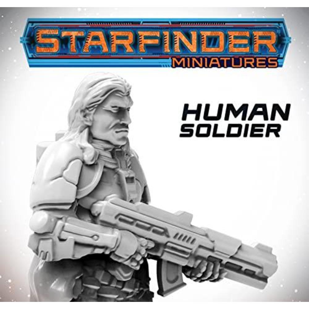 IBM archon studio starfinder miniatures - human soldier - 1 piece 32mm unpainted unassembled designed for starfinder
