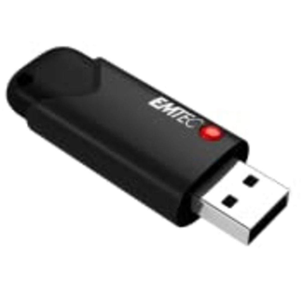 naaais emtec click secure b120 usb 3.2 flash drive 64 gb - encryption software aes 256 - read speed 100 mb/s - black