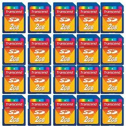 Maxell 20 pack transcend secure digital 2 gb 2gb sd memory card