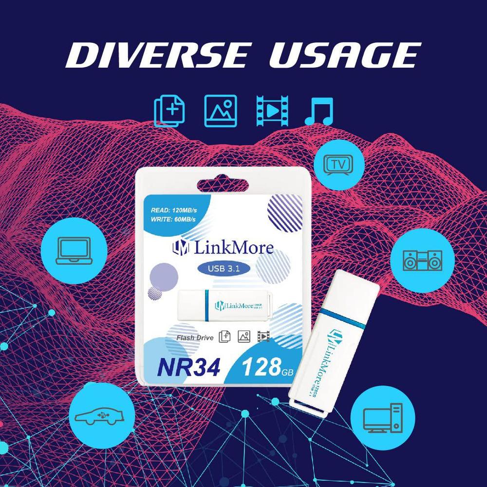 Linkeyes Flashdrive Router vackiit linkmore nr34 128gb usb 3.1 gen2x1 flash drive, read speed up ...