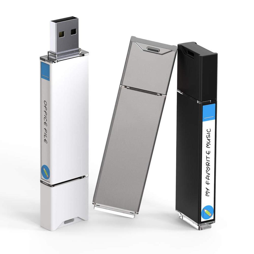 Uflatek meinami 32gb usb2.0 usb flash drive with writable label usb thumb drive with sticker memory stick with tag,3 pack