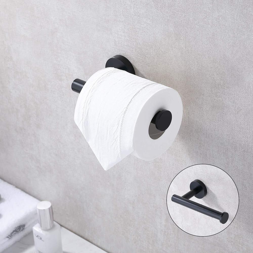 tastos matte black toilet paper holder sus304 stainless steel, modern round tissue roll holders wall mount, toilet paper roll