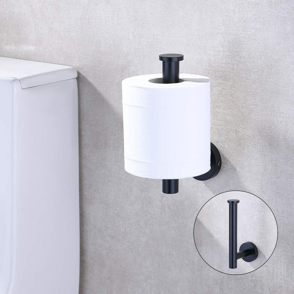 tastos matte black toilet paper holder sus304 stainless steel, modern round tissue roll holders wall mount, toilet paper roll