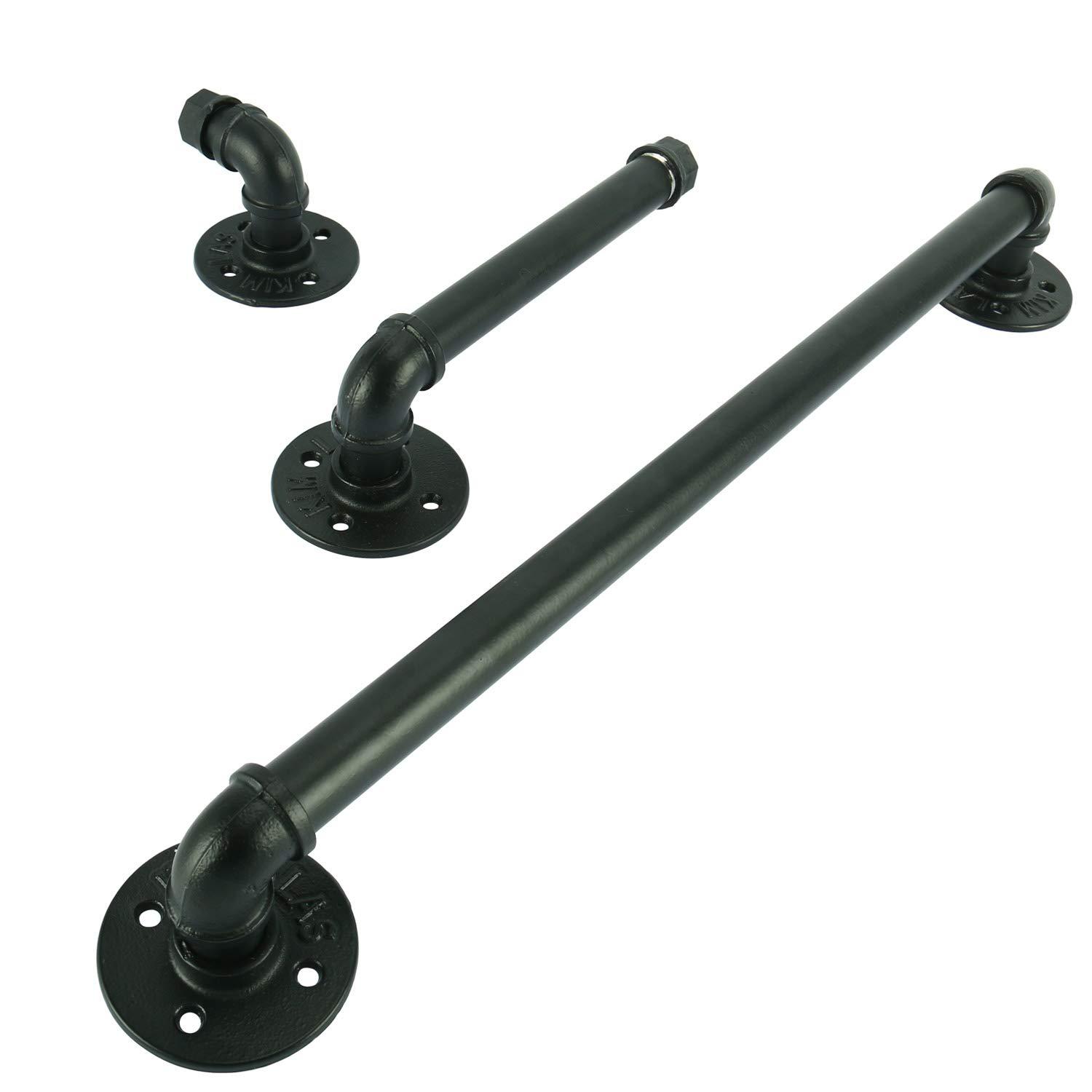homend industrial pipe bathroom hardware fixture set, 3 piece kit