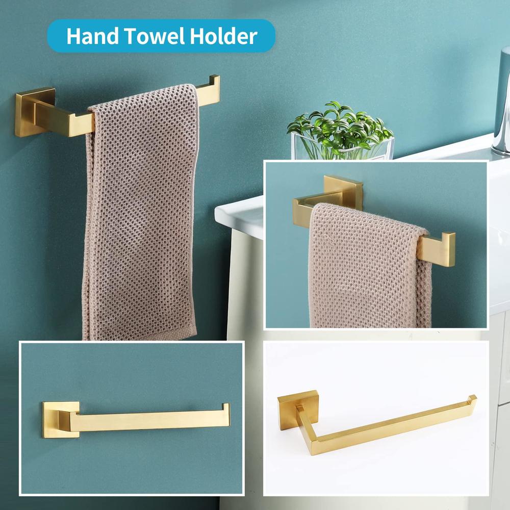 durafe 5 piece bathroom hardware set,brushed gold towel bar set sus304 stainless steel single bathroom towel rack 24-inch tow