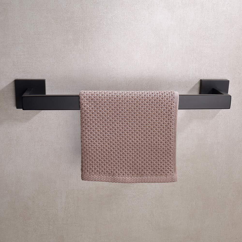 tastos 16 inch black single towel bar rack, sus 304 stainless steel bathroom towel bar heavy duty towel holder kitchen towel 