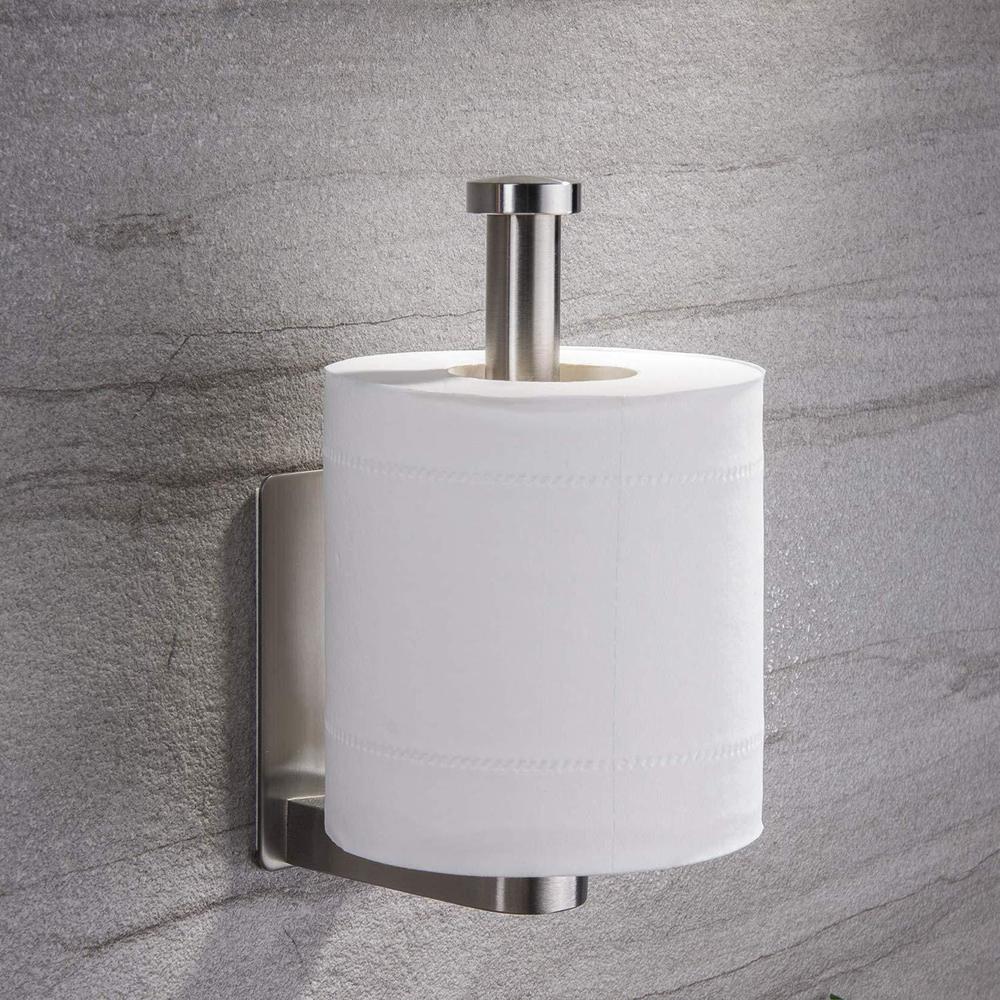 yigii self adhesive toilet paper holder - bathroom toilet paper holder stand no drilling stainless steel brushed