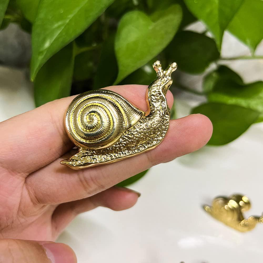 youyouulu 3pcs golden-snail-drawer-knob, gold-vintage-animal-dresser-knobs, retro-cabinet pulls, cute-insect-kids-handles, cu