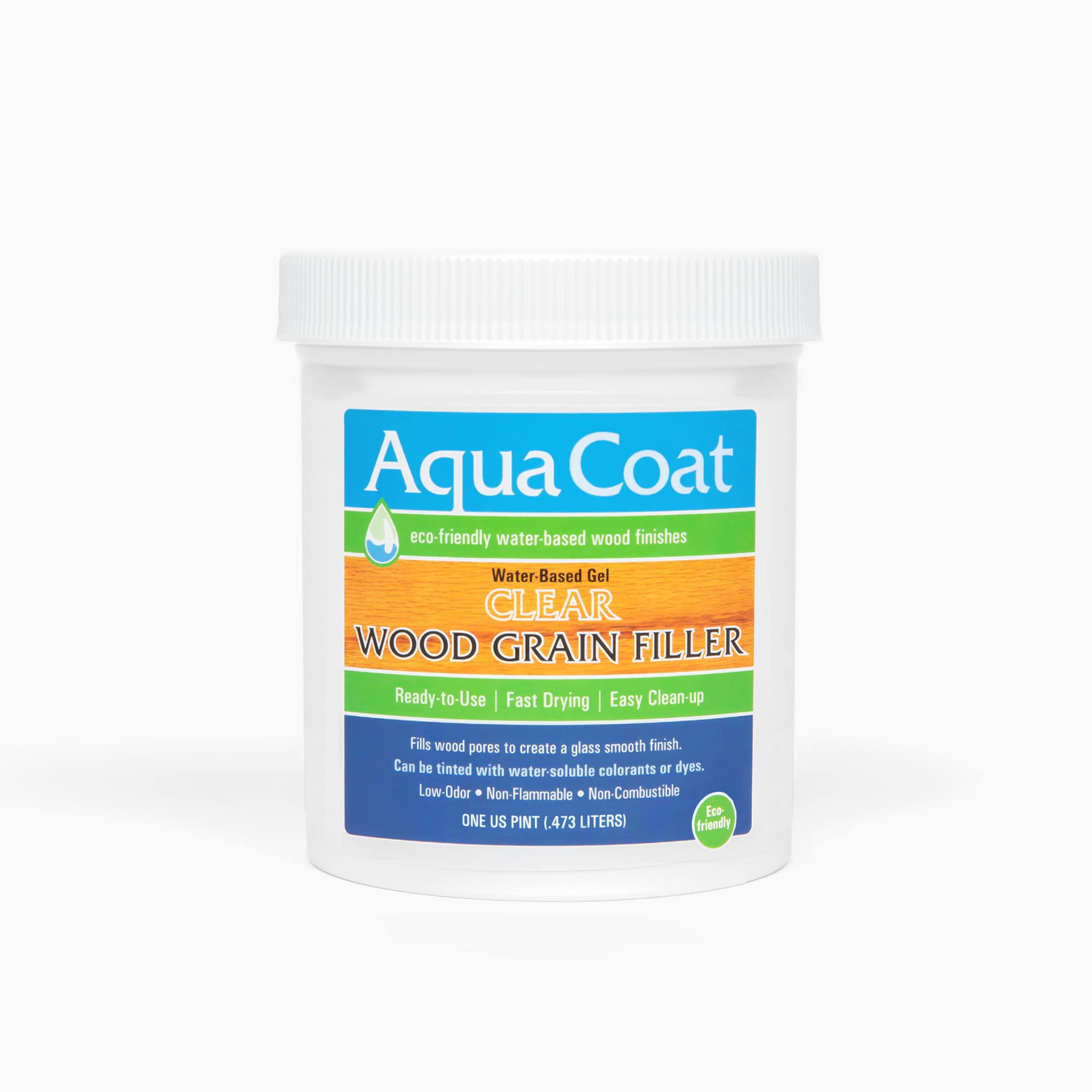 aqua coat water based clear wood grain filler gel, great for home improvement and diy woodworking professionals, low odor, fa