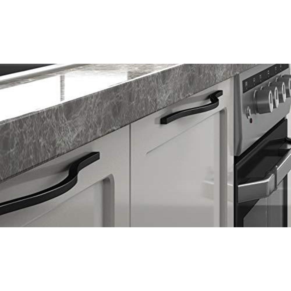 goo-ki modern handle,minimalist cabinet pull,matt black drawer handle wardrobe cabinet door handle, 6.3''/7.6'' double hole c