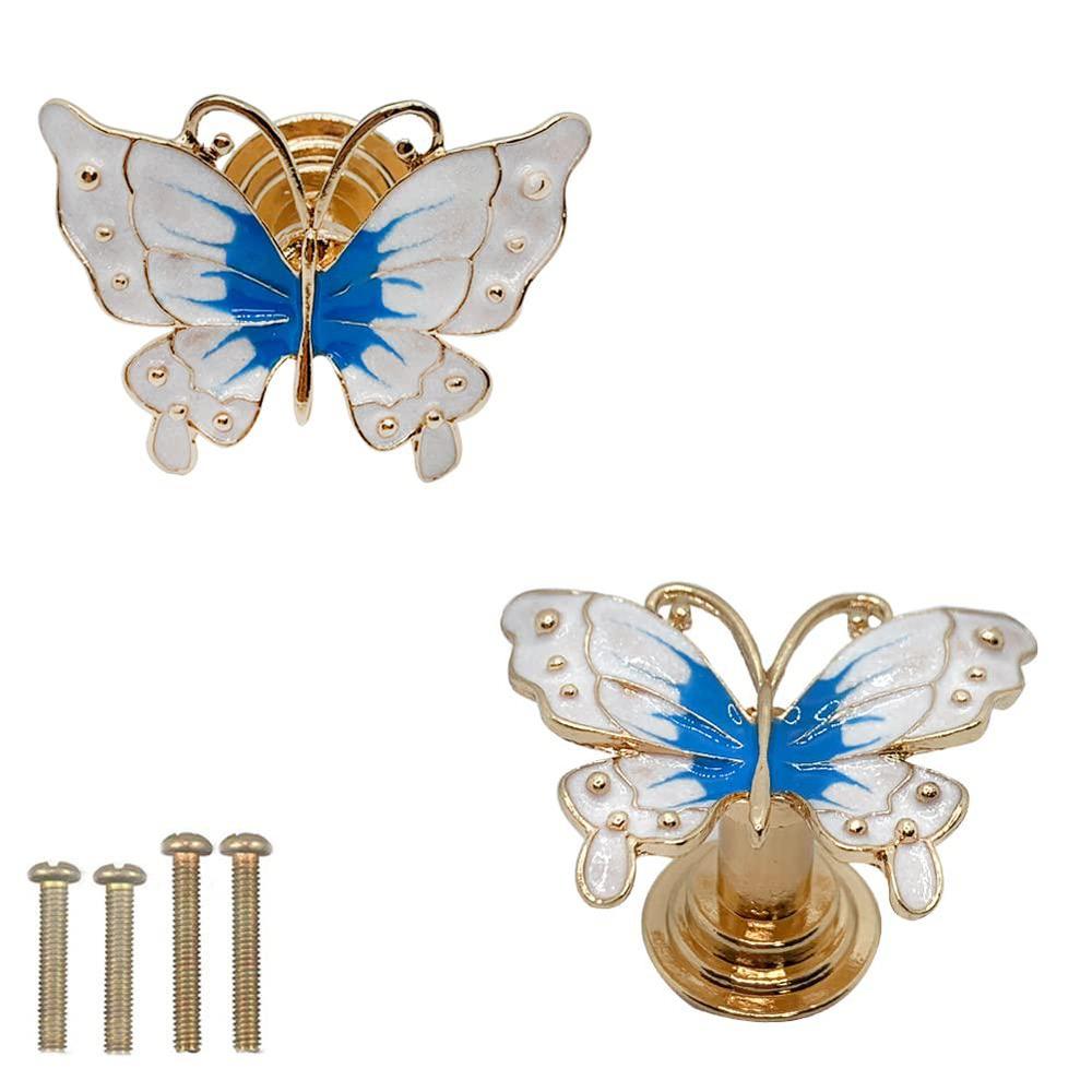 llhdkf 2 pcs knobs pulls vintage butterfly drawer decorate handles dresser closel cupboard single hole handle kitchen home of