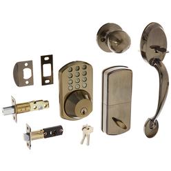 milocks btf-02aq digital deadbolt door lock and passage handle set combo with keyless entry via keypad code for exterior door
