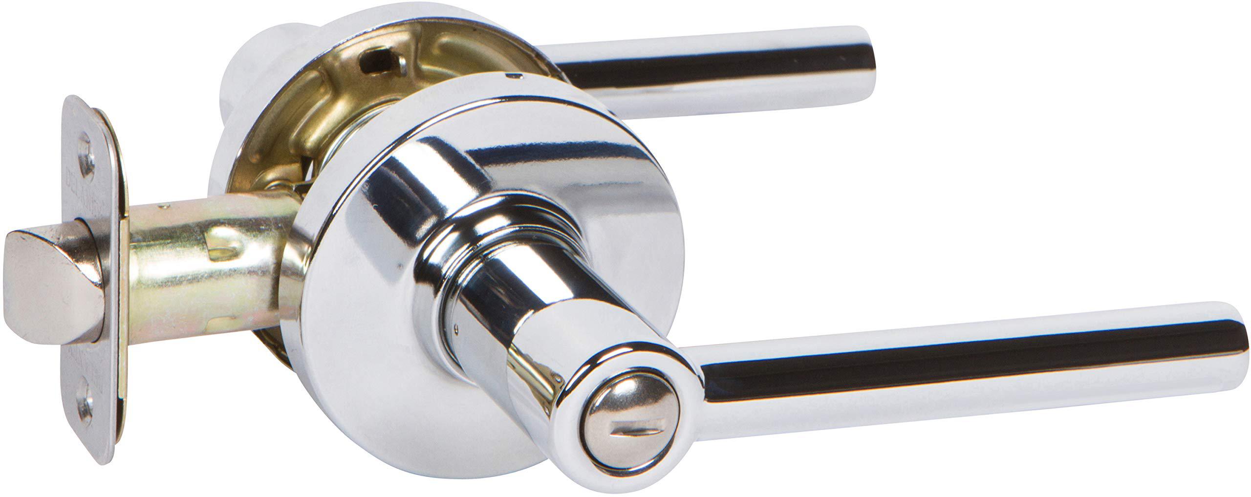 delaney hardware rd collection d50526 privacy door level handle lock set for bedroom and bathroom, chrome