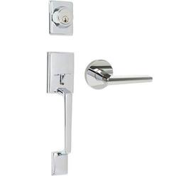 EZ-Set delaney capri design contemporary polished chrome handleset with vida interior lever hardware (we key lock orders alike for f