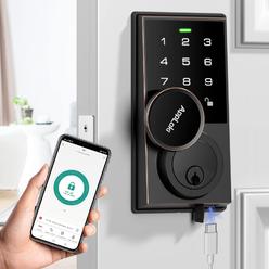 AppLoki Smart Lock, Keyless Entry Door Lock with Bluetooth/Alexa Voice Control, Touchscreen Keypad Deadbolt APP, E-Key, Code, Ke