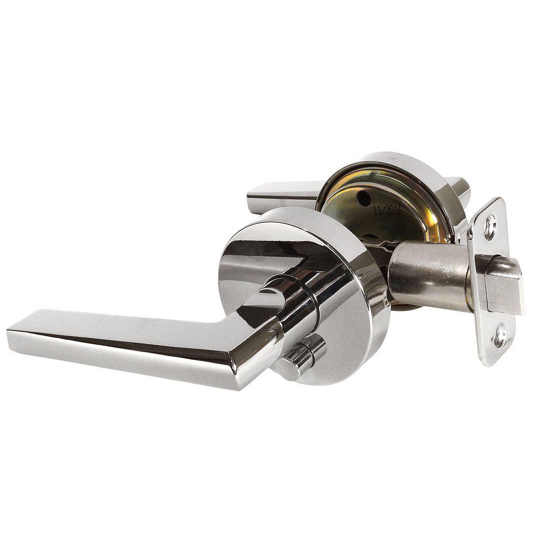 designers impressions madison design contemporary polished chrome privacy euro door lever hardware (bed and bath)