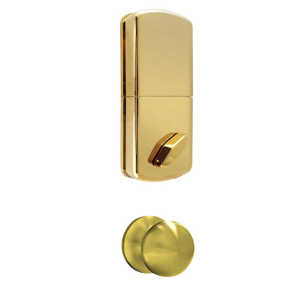 milocks bdf-02p electronic touchpad entry keyless deadbolt handleset combo, polished brass,white