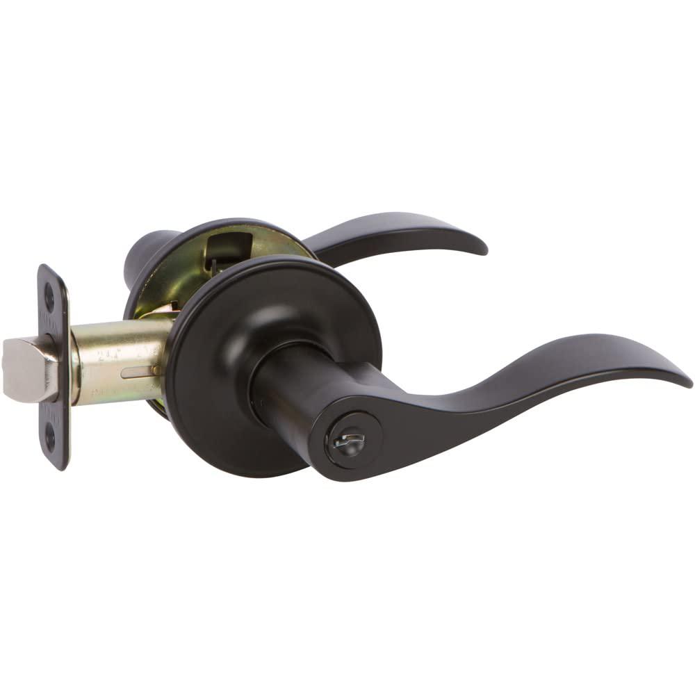 delaney hardware 500t-bn-bl-entrance bennett lever with entrance, black