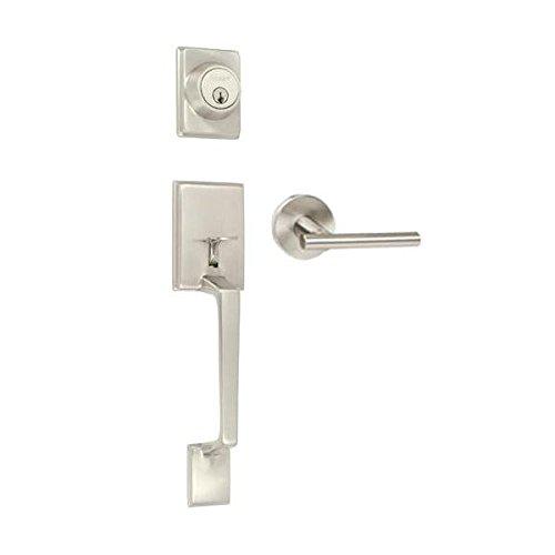 EZ-Set delaney capri design contemporary satin nickel handleset with cira interior lever hardware (we key lock orders alike for free