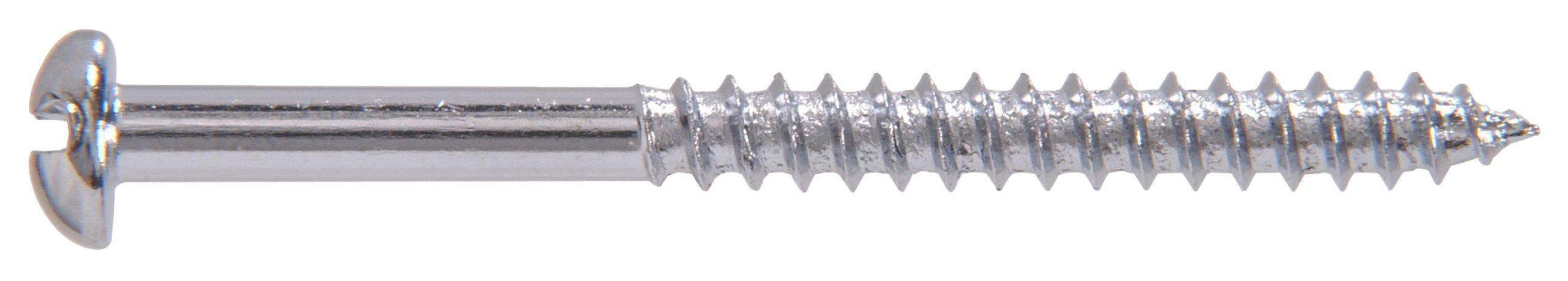 Hillman The Hillman Group Hillman 1396 4 X 34 In. Chrome Plated Steel Round Head Slotted Wood Screw 60-Pack