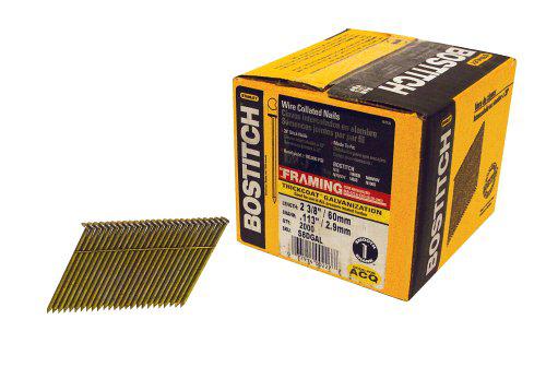 Stanley Bostitch bostitch s8dgal thickcoat clipped head 2 3/8-inch by .113-inch by 28 degree wire collated framing nail (2,000 per box)