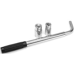 big red telescoping wheel lug nut wrench 11/16", 3/4", 13/16", 7/8" with double-sided lug nut sockets, t39234