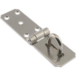 hardware essentials 853366 heavy duty fixed safety staple hasp - stainless steel 7-1/4"